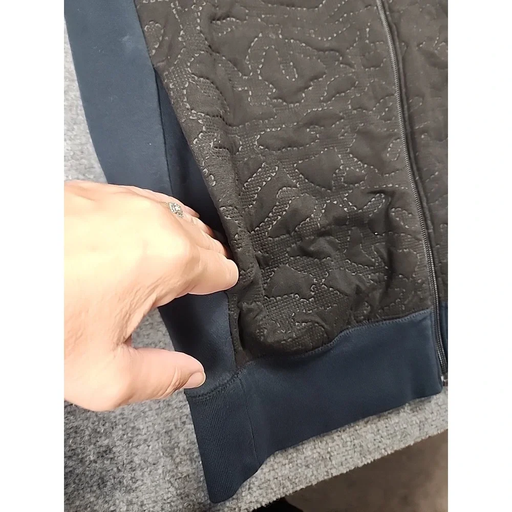 Jordan Jumpman Sweatshirt Hoodie‎ M Blue Gray Quilted Black Blact Cat 23 Bulls